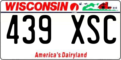 WI license plate 439XSC