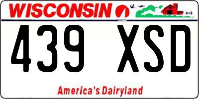 WI license plate 439XSD