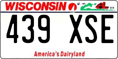 WI license plate 439XSE