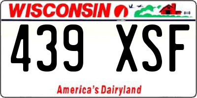 WI license plate 439XSF