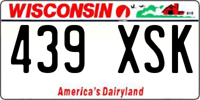 WI license plate 439XSK