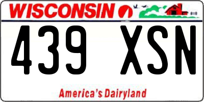 WI license plate 439XSN