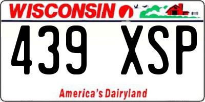WI license plate 439XSP