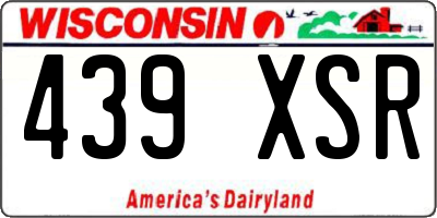 WI license plate 439XSR