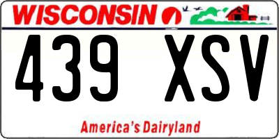 WI license plate 439XSV