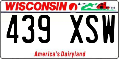 WI license plate 439XSW
