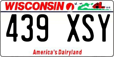 WI license plate 439XSY