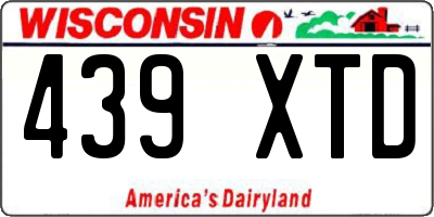 WI license plate 439XTD