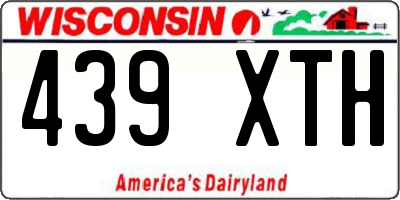 WI license plate 439XTH