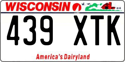 WI license plate 439XTK