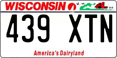 WI license plate 439XTN