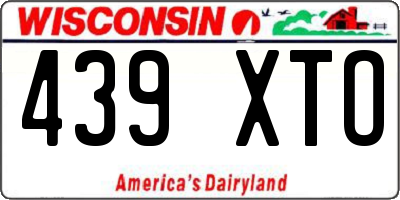 WI license plate 439XTO