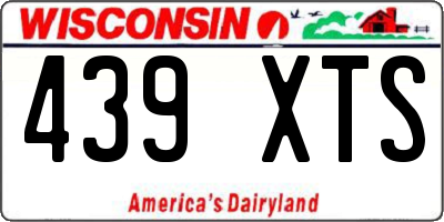 WI license plate 439XTS