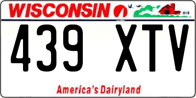 WI license plate 439XTV