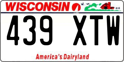 WI license plate 439XTW