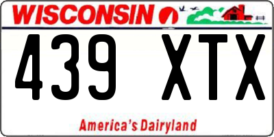 WI license plate 439XTX