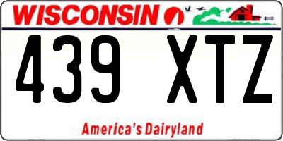 WI license plate 439XTZ