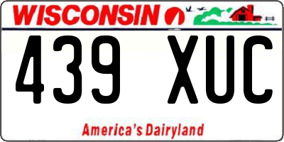 WI license plate 439XUC