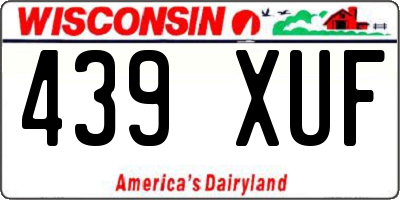 WI license plate 439XUF