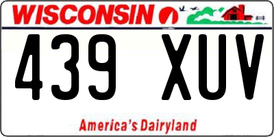 WI license plate 439XUV