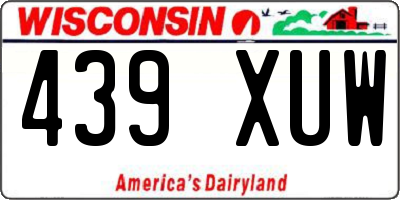 WI license plate 439XUW