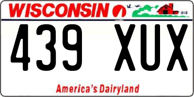 WI license plate 439XUX