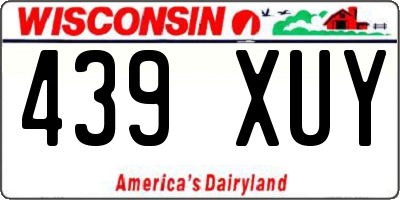 WI license plate 439XUY