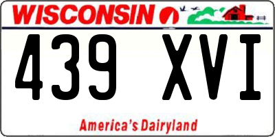 WI license plate 439XVI