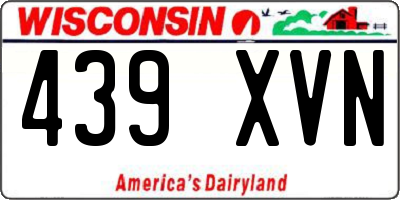 WI license plate 439XVN