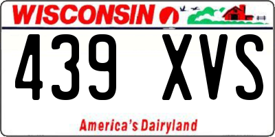 WI license plate 439XVS