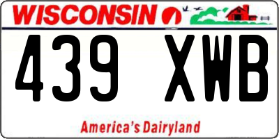 WI license plate 439XWB