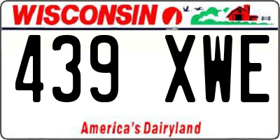 WI license plate 439XWE