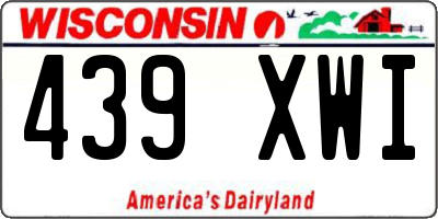 WI license plate 439XWI