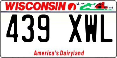 WI license plate 439XWL