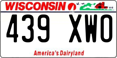 WI license plate 439XWO