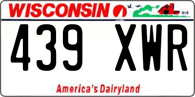 WI license plate 439XWR