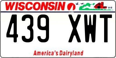 WI license plate 439XWT