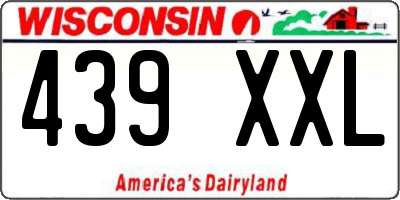 WI license plate 439XXL