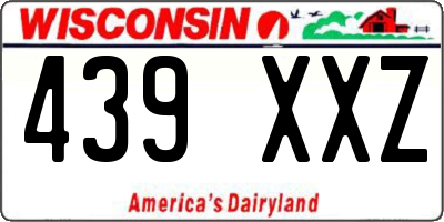 WI license plate 439XXZ
