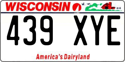 WI license plate 439XYE