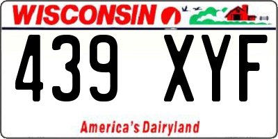 WI license plate 439XYF