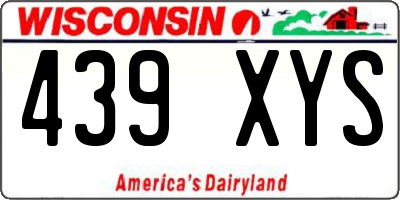 WI license plate 439XYS