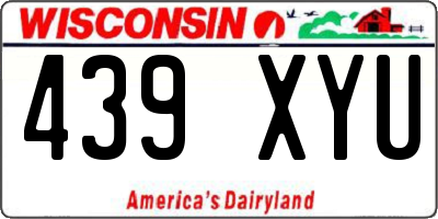 WI license plate 439XYU