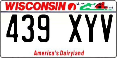 WI license plate 439XYV