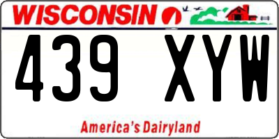 WI license plate 439XYW