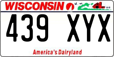WI license plate 439XYX