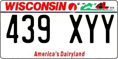 WI license plate 439XYY