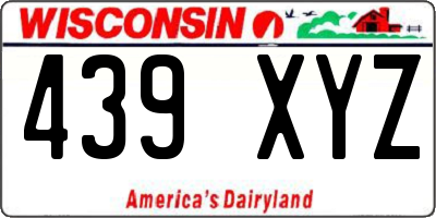 WI license plate 439XYZ