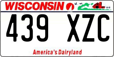 WI license plate 439XZC