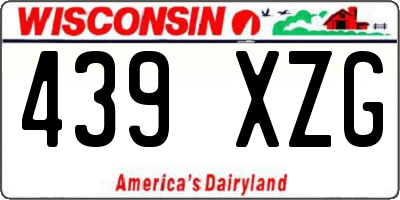 WI license plate 439XZG